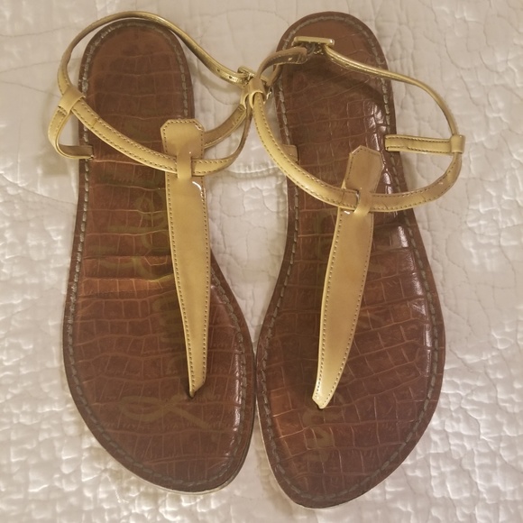 Sam Edelman Gigi Nude Leather Thong Sandals - Picture 2 of 6
